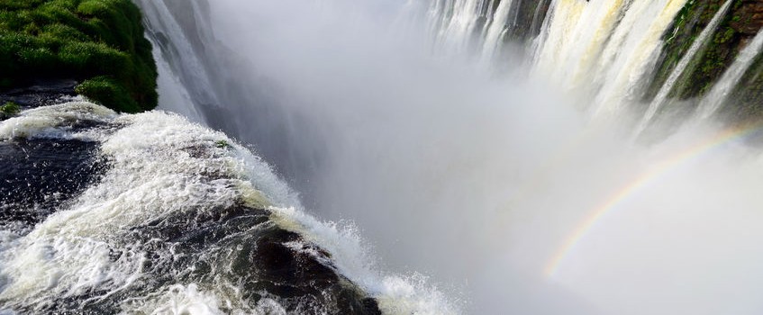 Looking down over the Iguaçu falls in Brazil. 
