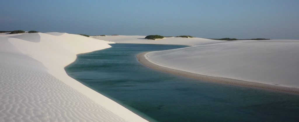 One of the many vast rainwater lagoon in the Lençois Maranhenses, a natural park of the Brazilian Northeast. 
