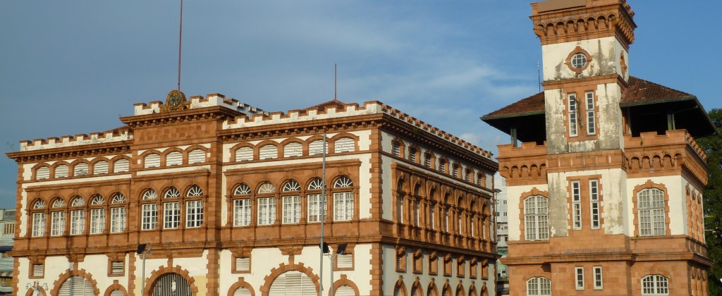 Some of the beautiful buildings of Manaus, built in the prosperous rubber era. 