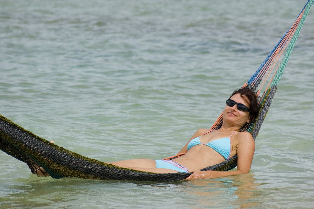 A hamock in the sea in Jericoacoara. 