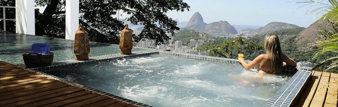 View from the jacuzzi at Hotel Santa Teresa. 