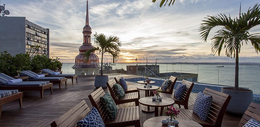 Sunset from fera palace hotel in Salvador de Bahia.