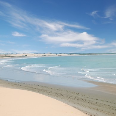 A deserted beach in Jericoacoara.