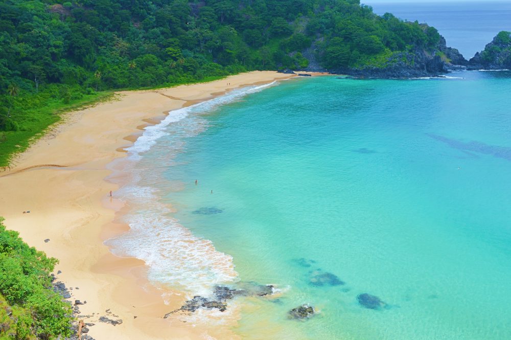 The deep blue waters of Praia do sancho.