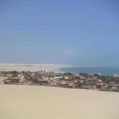 A panoramic view of Canoa Quebrada.
