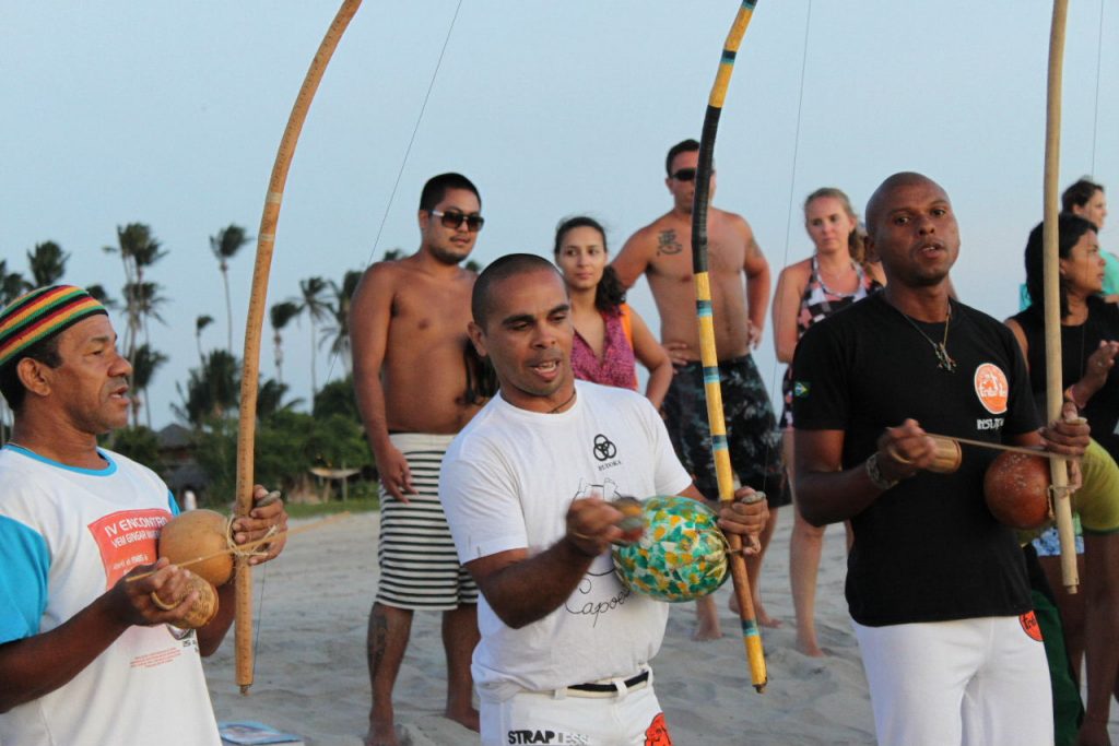 Playing Berimbau in Jericoacoara. 