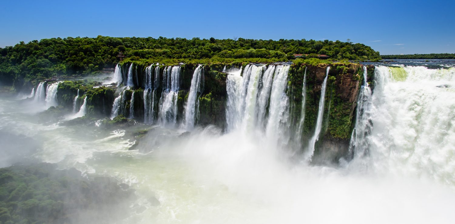 Iguacu Falls view around clouds