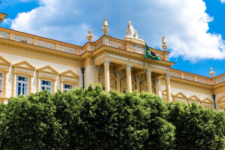 One of the majestic rubber era buildings of Manaus. 