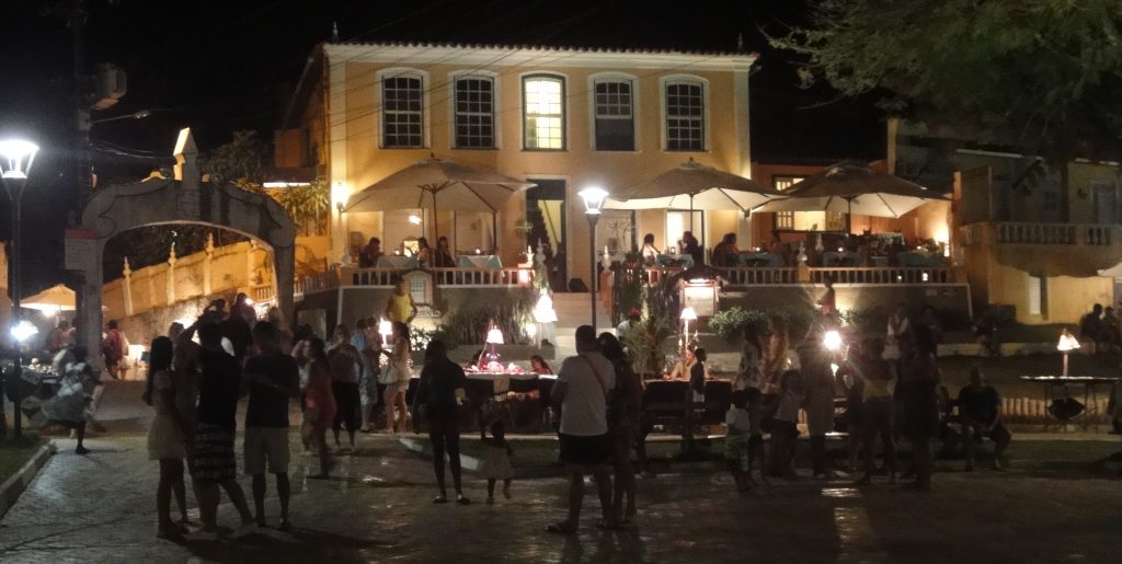 A busy nightlife at Morro de Sao Paulo in Bahia. 