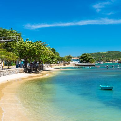 The sunny beach in the jetset Buzios.