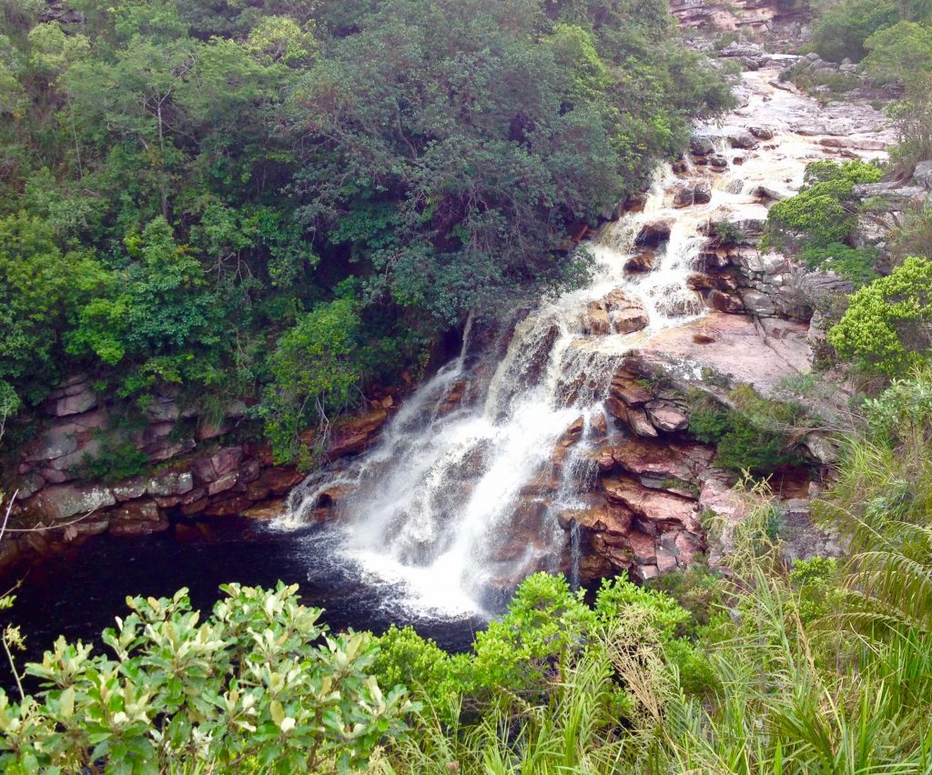 A beautiful cascade running over the rocks at Chapada Diamantina. 