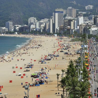 Leblon beach in Rio de Janeiro.