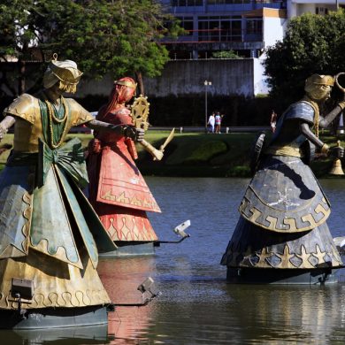Statues of Orixais in Salvador.