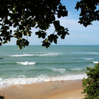 Surfers at Pipa beach.