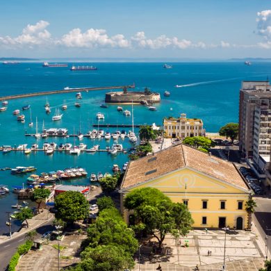 Vue de la baie de Salvador depuis la praça da se