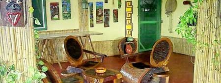View of the lobby of fazenda hotel Sanjo. 