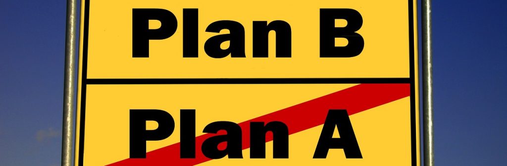 Town sign - Plan A and Plan B. 