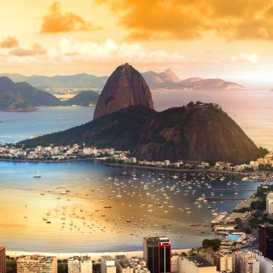Sunset view of Rio de Janeiro.