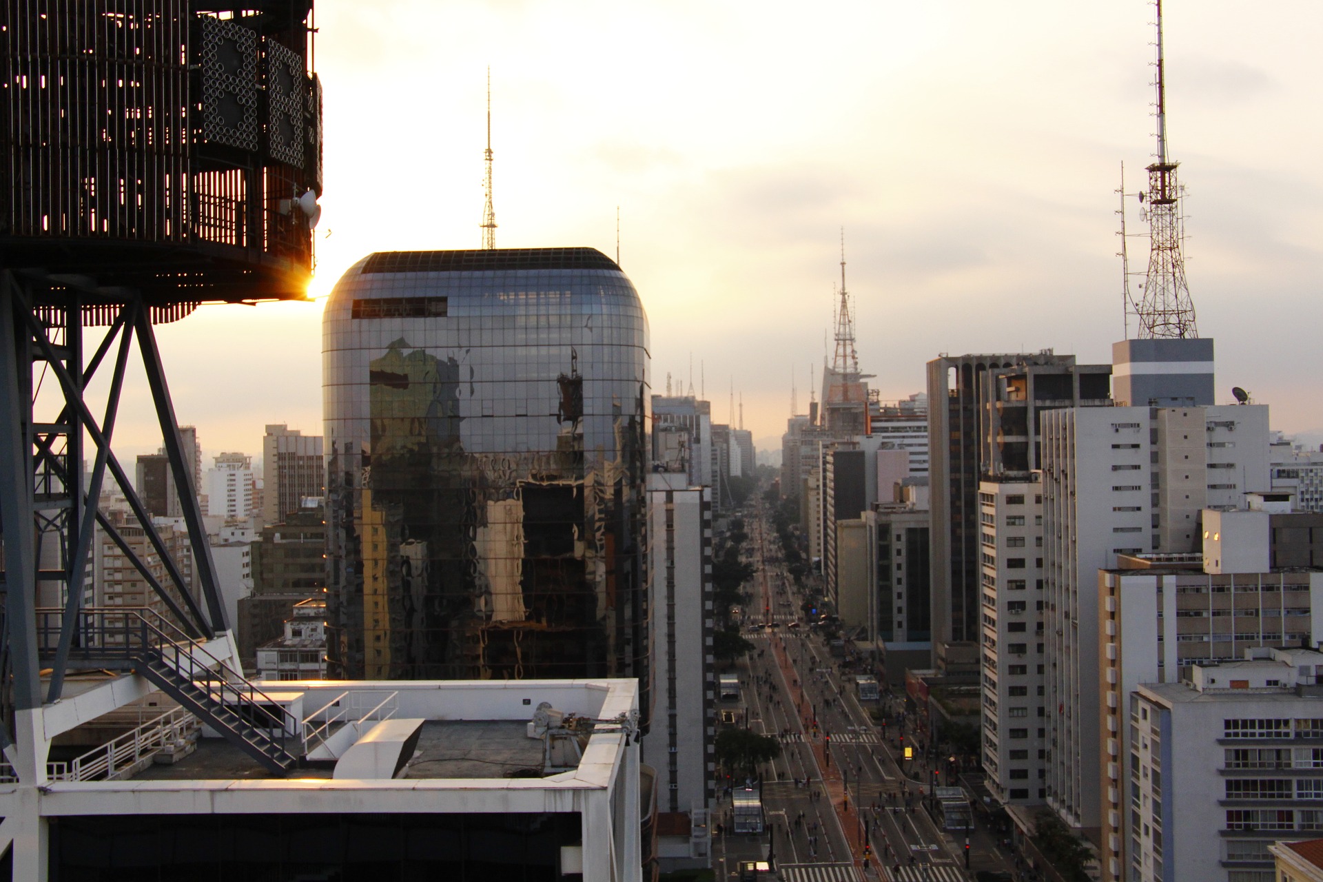 Aerial view of Avenida Paulista in Sao Paulo.