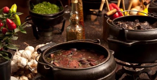 Traditional Brazilian feijoada.