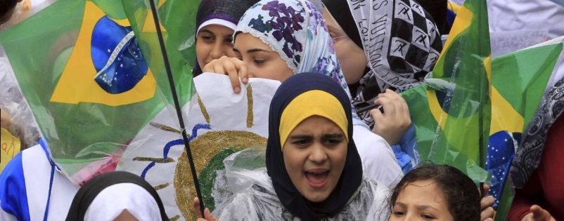 Muslims on the street in Brazil.