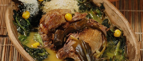 Indigineous dish called pato no tucupi.