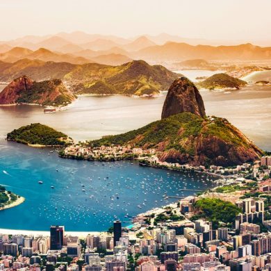 A birdseye view of Rio de Janeiro.