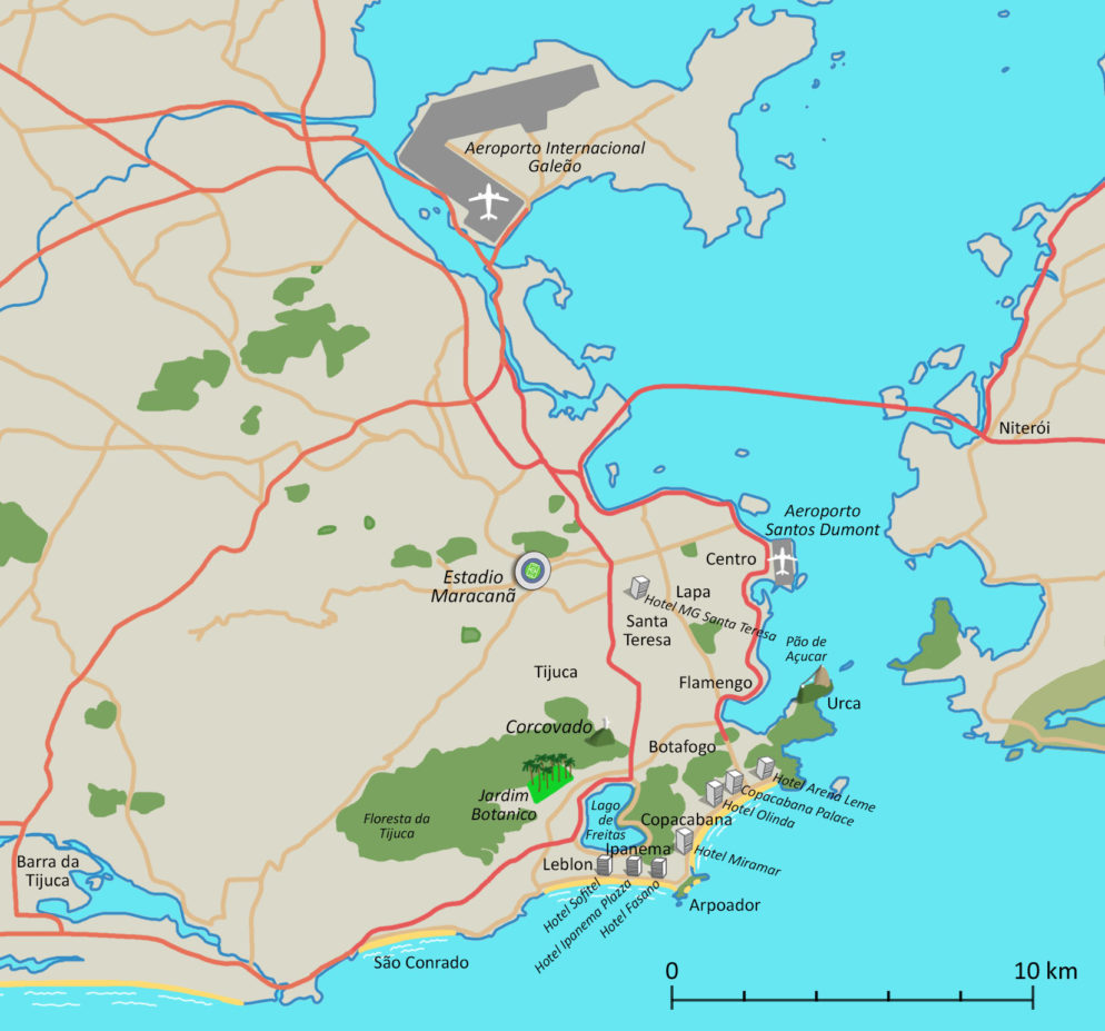 Map of Rio de Janeiro.