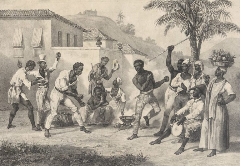 A draw of the beginnings of Capoeira in Brazil 