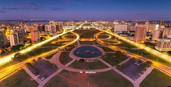 Brasília, the capital city of Brazil at night.
