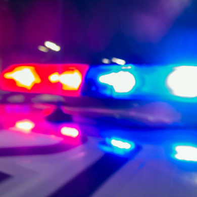 Police and Emergency Services in Brazil - Flashing lights on Police car.