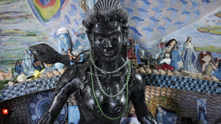 A statue of Iemanja, godess of the sea in Brazil 