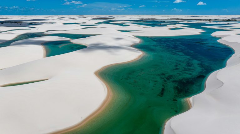 The desert of the Lençois Marahenses in Brazil 
