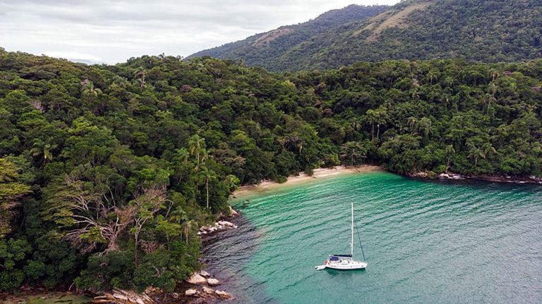 A hidden beach in Ilha Grande Brazil